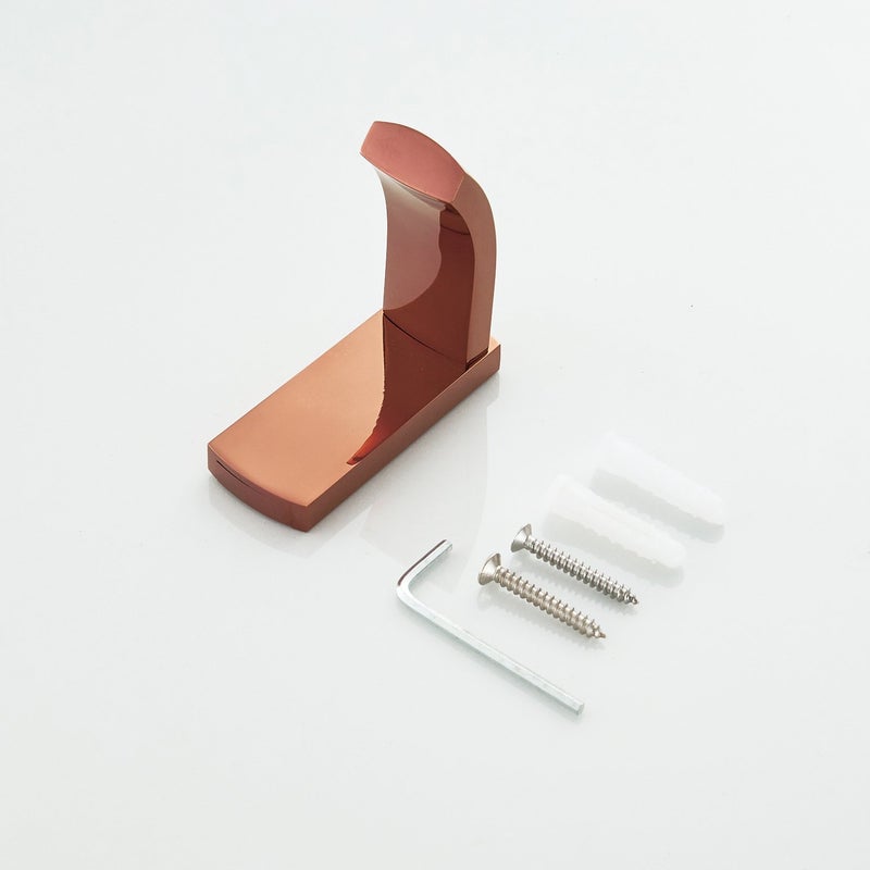 Aothpher 2 Pack Wall Mounted Copper Towel Robe Hook Bath Kitchen Heavy Duty,Rose Gold Polished - Image 4